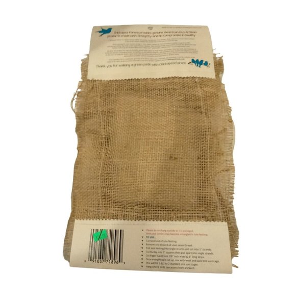 Birdie Tweats Bedding Material Spring Bird Nests Merino Wool Burlap - Picture 2 of 2